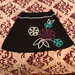Black floral A- line skirt